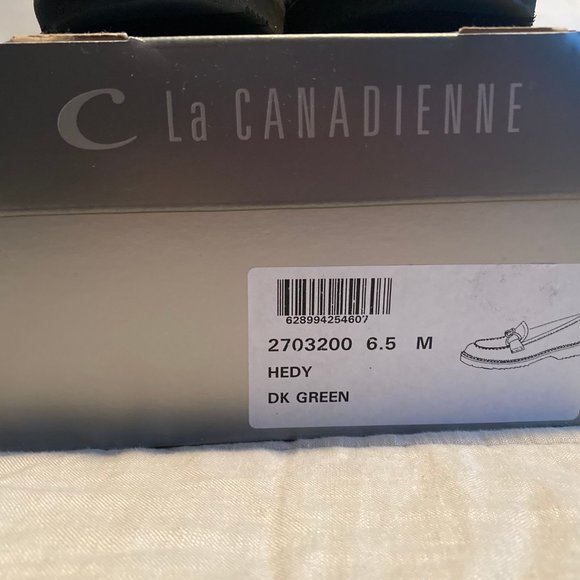 LA CANADIENNE, NEW Hedy Suede Loafer Dark green size 6 1/2 - Picture 4 of 4